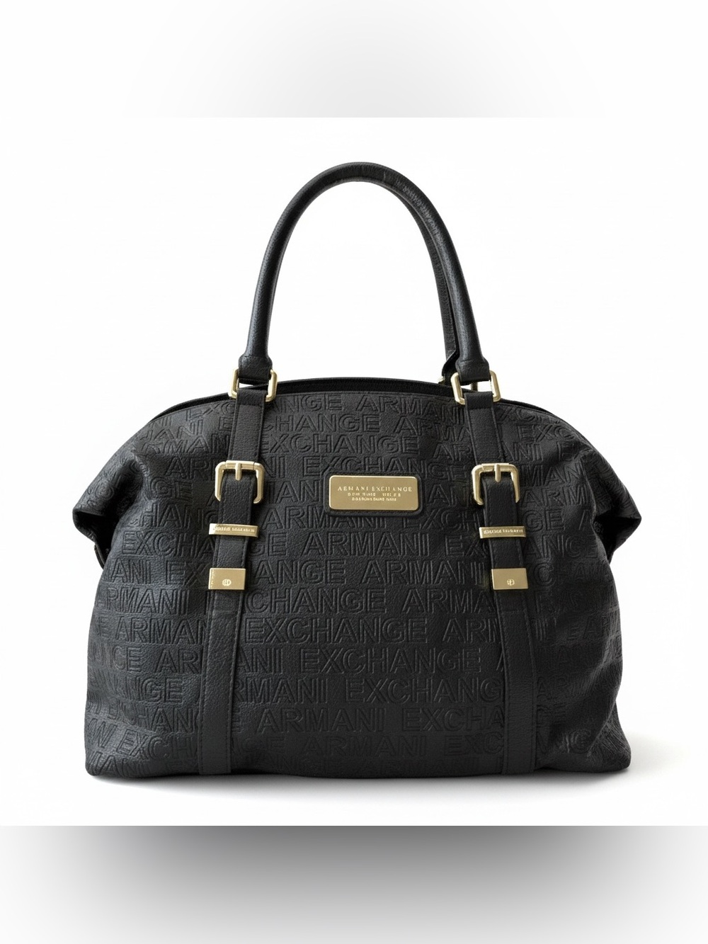 Armani Exchange Black Embossed Logo Hobo Satchel Bag in amazing condition